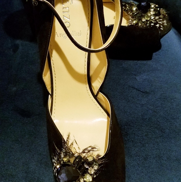 Black suede high heels - Picture 4 of 5